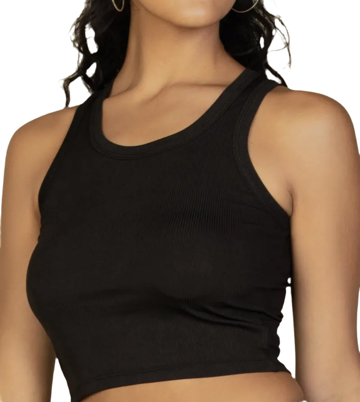 Black Ribbed Tank Top